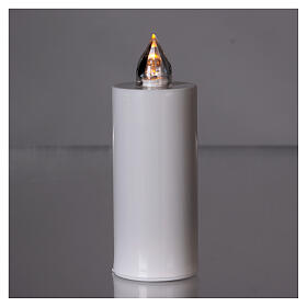 Lumada white votive candle with fixed yellow light