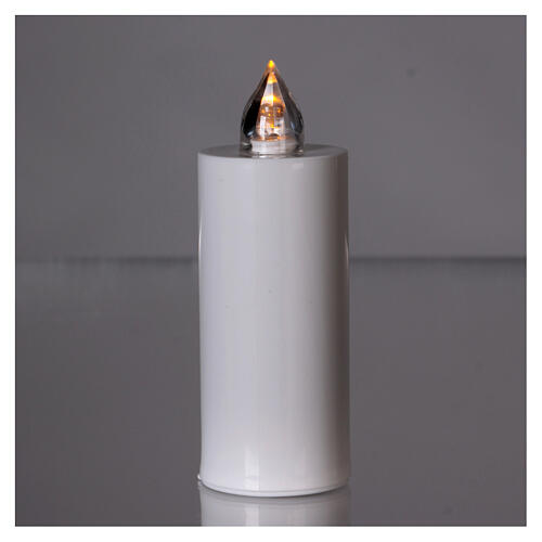 Lumada white votive candle with fixed yellow light 2