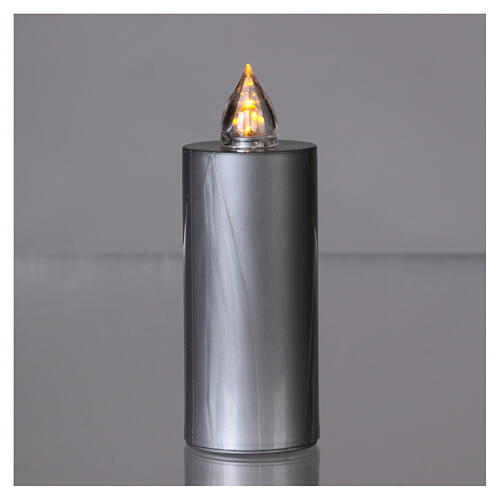 Lumada candle silver yellow light real flame 2