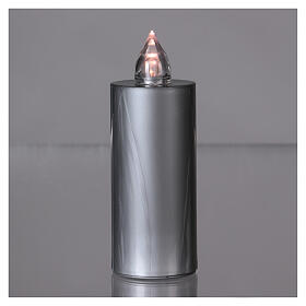 Velas Votivas: Vela Lumada luz intermitente branca descartável prata