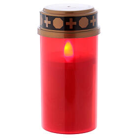 Red LED votive candle, flickering light