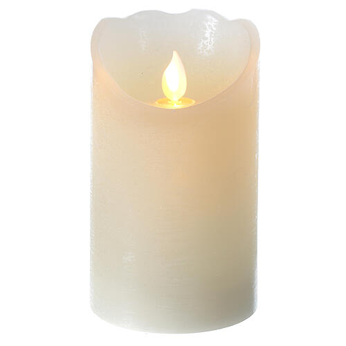 Wax LED candle h 13 cm flame effect motion 1