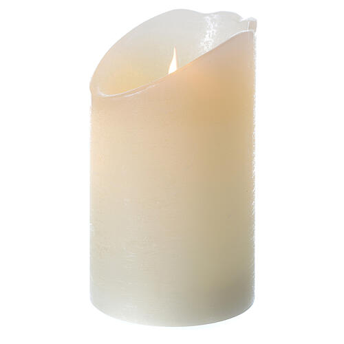 Wax LED candle h 13 cm flame effect motion 2