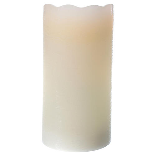 Bougie cire LED flamme effet mouvement h 15 cm 3