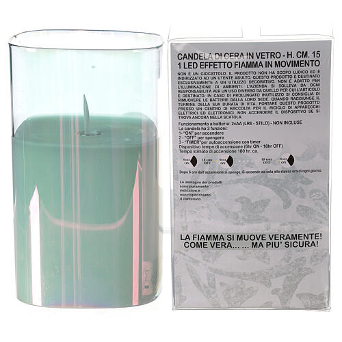 Wachskerze mit Flammeneffekt irisierend, 15 cm 3