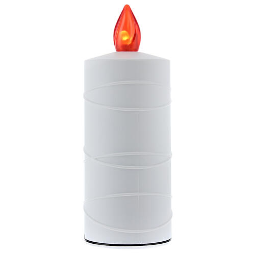 Lumada votive candle with Sacred Heart of Jesus, white with red flame 2