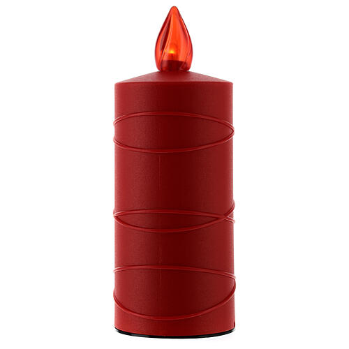 Lumada votive candle with Immaculate Heart of Mary, red plastic 2