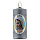 Silbergraue Votivkerze Madonna Medjugorje mit weißer Flamme von Lumada s1