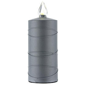 Lumada votive candle with Our Lady of Medjugorje, grey with white flame