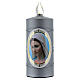 Lumada votive candle with Our Lady of Medjugorje, grey with white flame s1