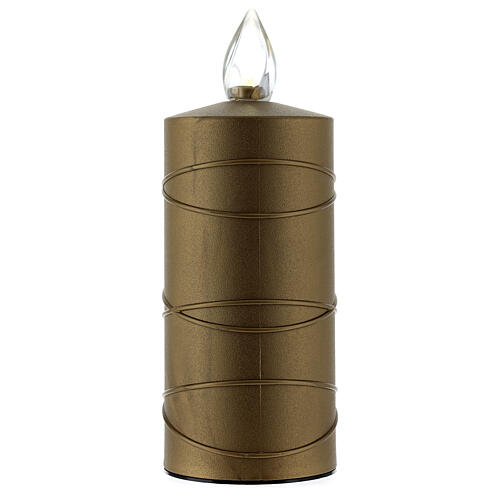 Goldene Votivkerze Lumada Barmherziger Jesus mit weißer Flamme 2