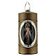 Goldene Votivkerze Lumada Barmherziger Jesus mit weißer Flamme s1