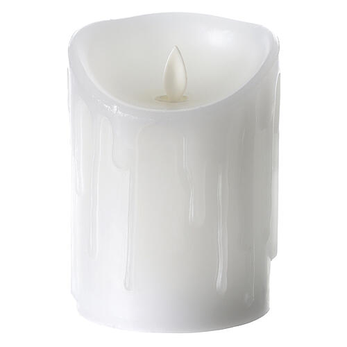 White LED flickering wax candle 13x9 cm melting 4