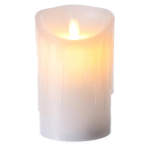 Flackernde LED-Kerze aus weißem Wachs, 15 x 9 cm 1