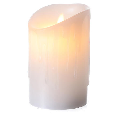 Flackernde LED-Kerze aus weißem Wachs, 15 x 9 cm 3