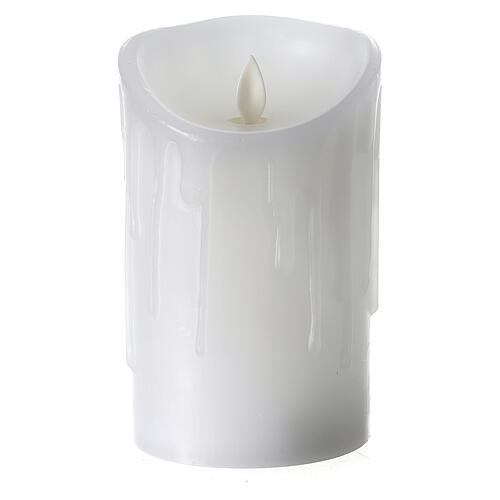 LED flickering white wax candle 15x9 cm 4