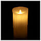 White wax candle LED flickering light 18x9 cm s2
