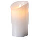 White wax candle LED flickering light 18x9 cm s3