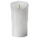 White wax candle LED flickering light 18x9 cm s4