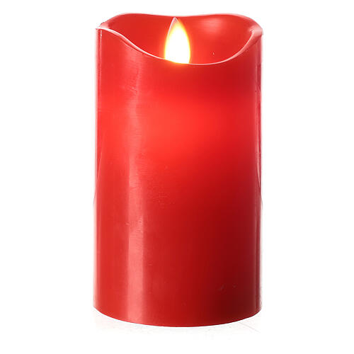 Set 3 Red LED wax candles with flickering remote control 3