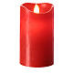 Set 3 Red LED wax candles with flickering remote control s3
