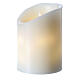 Weiße LED-Wachskerze mit flackerndem Effekt und warmweißem Licht, 13 x 9 cm s3