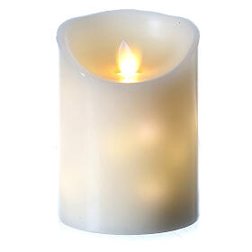 LED candle wax white flickering 13x9 cm warm white