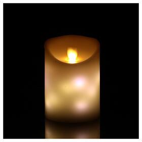 LED candle wax white flickering 13x9 cm warm white