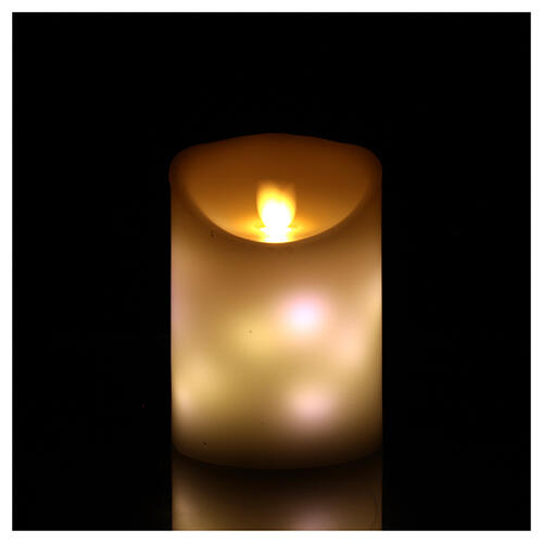 LED candle flickering white wax 13x9 cm warm white 2
