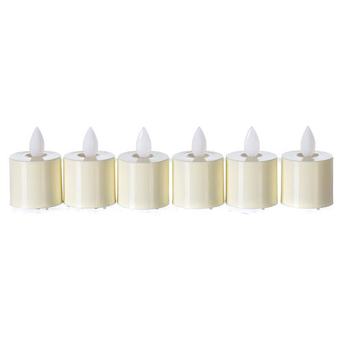 Lamparillas LED 7x4 cm color marfil set 6 piezas blanco cálido 5