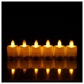 Petites bougies LED blanc chaud 7x4 cm couleur ivoire set 6 pcs