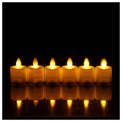 Petites bougies LED blanc chaud 7x4 cm couleur ivoire set 6 pcs 2