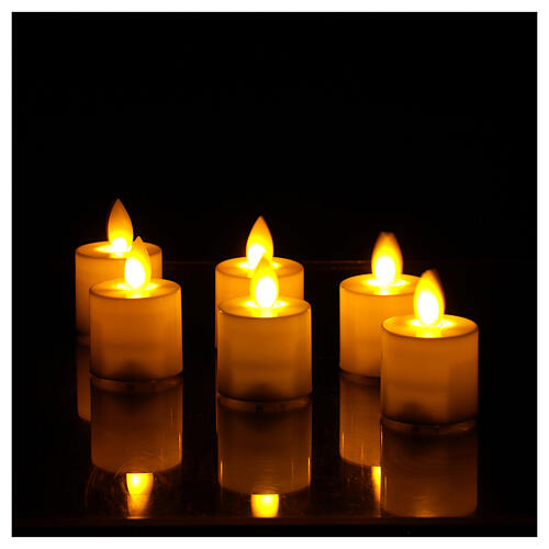 Petites bougies LED blanc chaud 7x4 cm couleur ivoire set 6 pcs 3