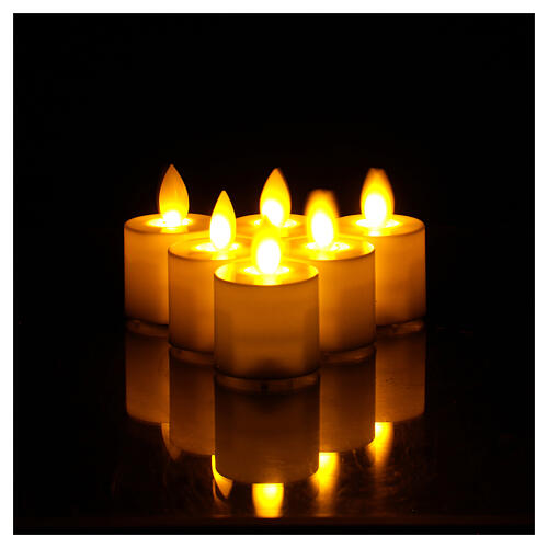 Petites bougies LED blanc chaud 7x4 cm couleur ivoire set 6 pcs 4