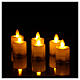 Petites bougies LED blanc chaud 7x4 cm couleur ivoire set 6 pcs s3