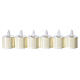 Petites bougies LED blanc chaud 7x4 cm couleur ivoire set 6 pcs s5