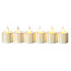Velinhas LED 7x4 cm cor de marfim conjunto 6 peças luz branca quente s1
