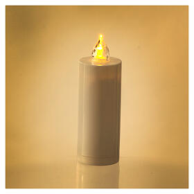 Lumada white electric candle with steady yellow light, 100 days