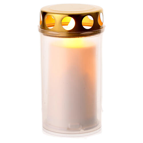 Veilleuse votive LED blanche avec croix 10 cm 60 jours 2