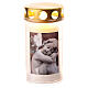 White LED votive candle with angel, 4 in, 60 days s1