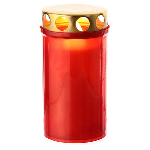 Lumino votivo con croce rosso a led 10 cm 60 gg 2