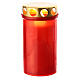 Lumino votivo con croce rosso a led 10 cm 60 gg s2