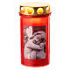 Red votive candle with angel's face, 4 in, 60 days s1