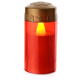 Votivkerze mit rotem LED-Licht 15 cm 60 Tage