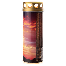 Votivkerze mit LED und Kreuz 18 cm 45 Tage