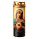 LED votive candle with Sacred Hearts of Jesus and Mary, 45 days, 7 in s1