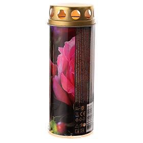 LED-Votivkerze mit Rosen 18 cm 45 Tage
