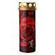 Red LED votive candle with rose, 45 days, 7 in s1