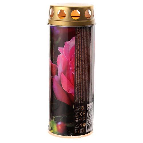 LED votive candle with roses 18 cm, 45 days 2