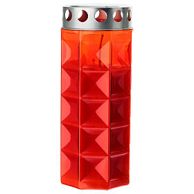 Lumino in paraffina votivo ottagonale rosso 20x8 cm parapioggia